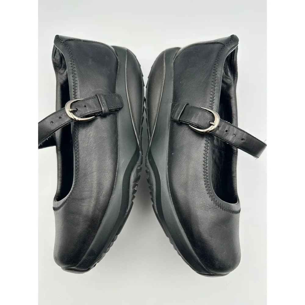 MBT Tunisha Mary Jane Shoes Sz 7 Black Leather Rocker Bottom Toner Walk Platform